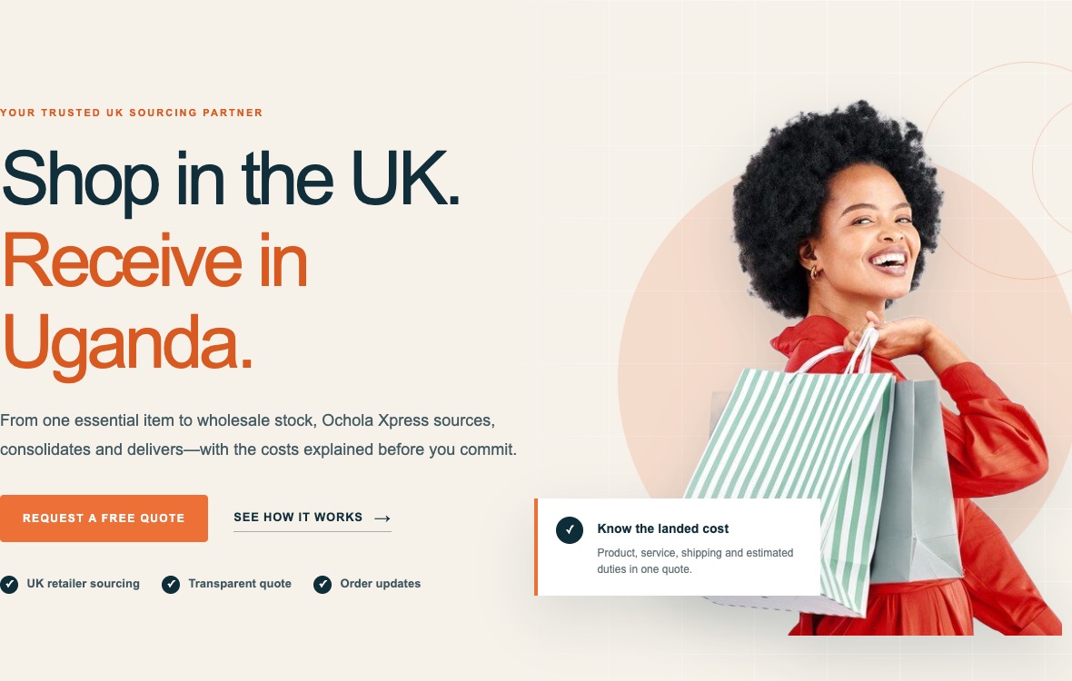 Ochola Xpress website homepage